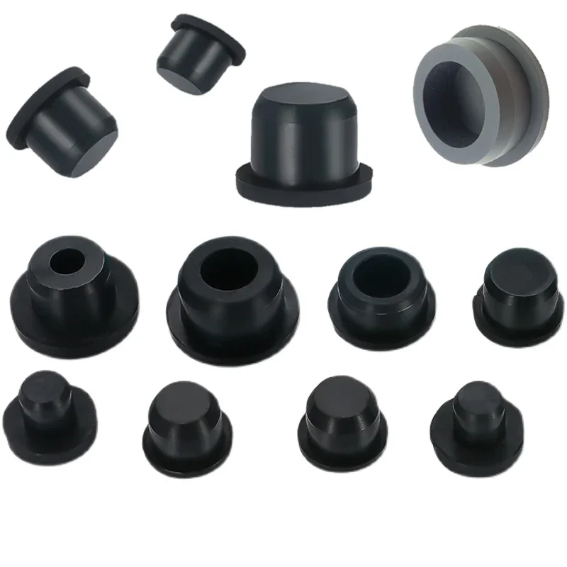 

Black Silicone Rubber Plugs Cap Plug T-shaped Foot Pad 3 3.5 4 4.5 5 5.5 6 6.5 7 7.5 8 8.5 9 10 11 12 13 14mm Elastic Hole Plug