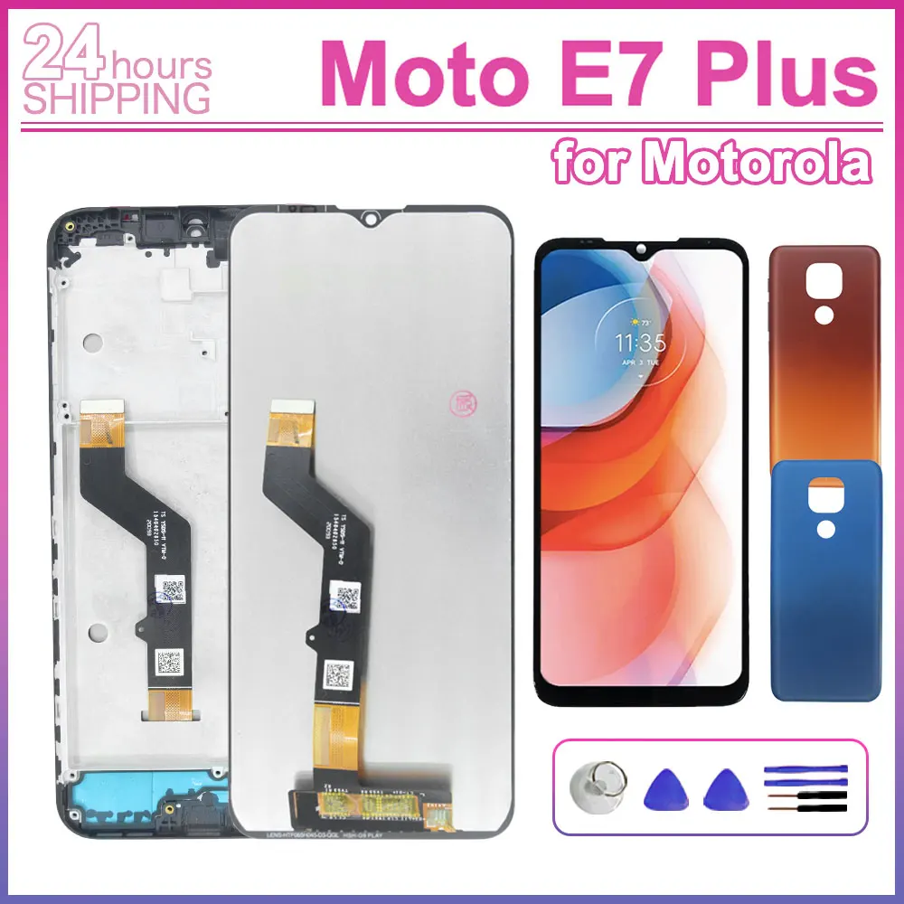 LCD para Motorola Moto E7 Plus, Tela de Toque e Digitalizador para Moto E7 Plus XT2081-1, Substituição do Conjunto da Tela LCD do Telefone