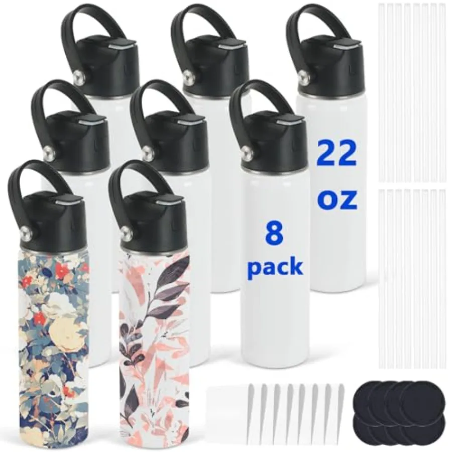 

Sublimation Sports Water Bottle Blanks 22 oz Sublimation Tumblers Bulk Stainless Steel Insulated Tumblers with Leak Proof Lid a