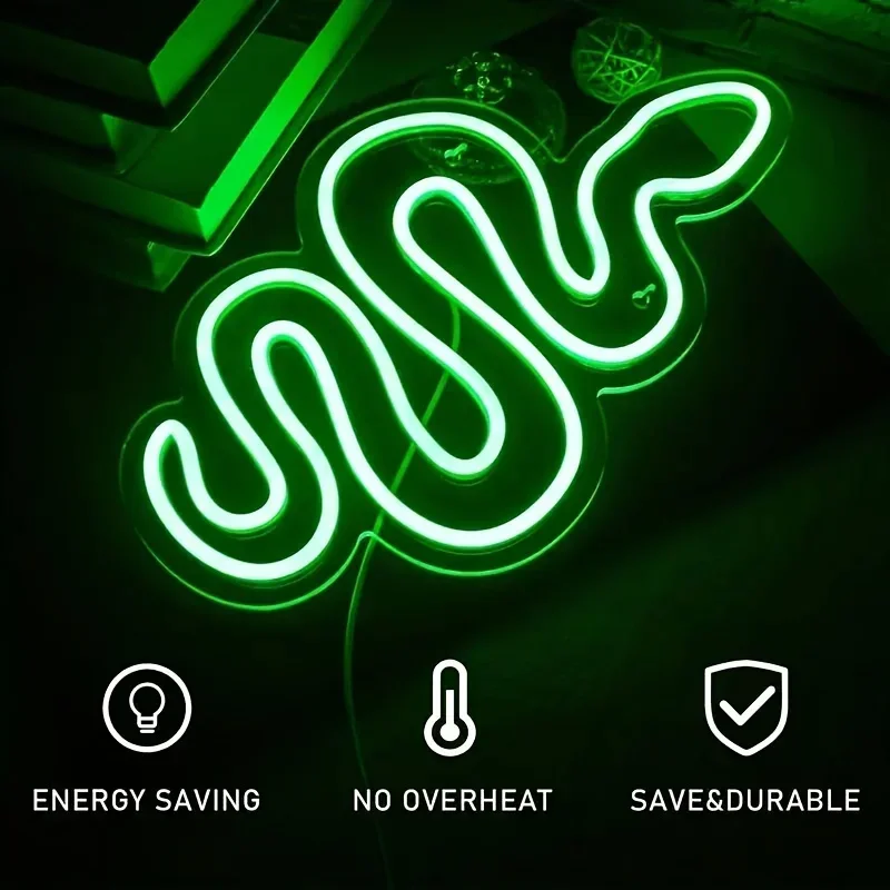 Snake Neon Sign for Wall Décor,LED Neon Signs Bedroom Beer Bar Neon Light Sign Hotel Party Club Office Art Lights