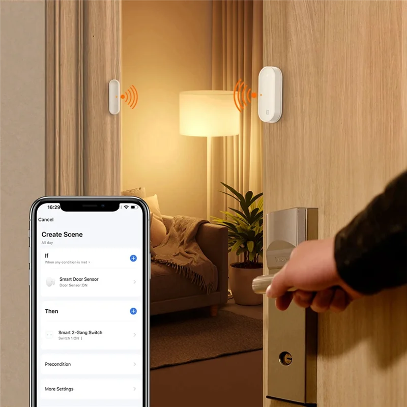 

B27B Alexa-совместимый дверной датчик Tuya Zigbee, интеллектуальный беспроводной детектор открытия/закрытия с сигнализацией тампера