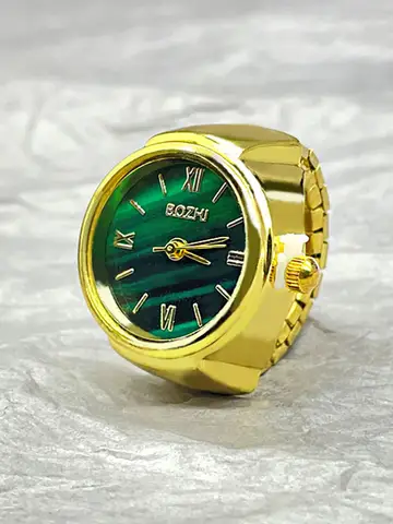 Hot Selling Finger Watch Ring Creative Movement Fashion Accessories Vintage Alloy Shell Quartz Watch Men Jewelry Women Gift