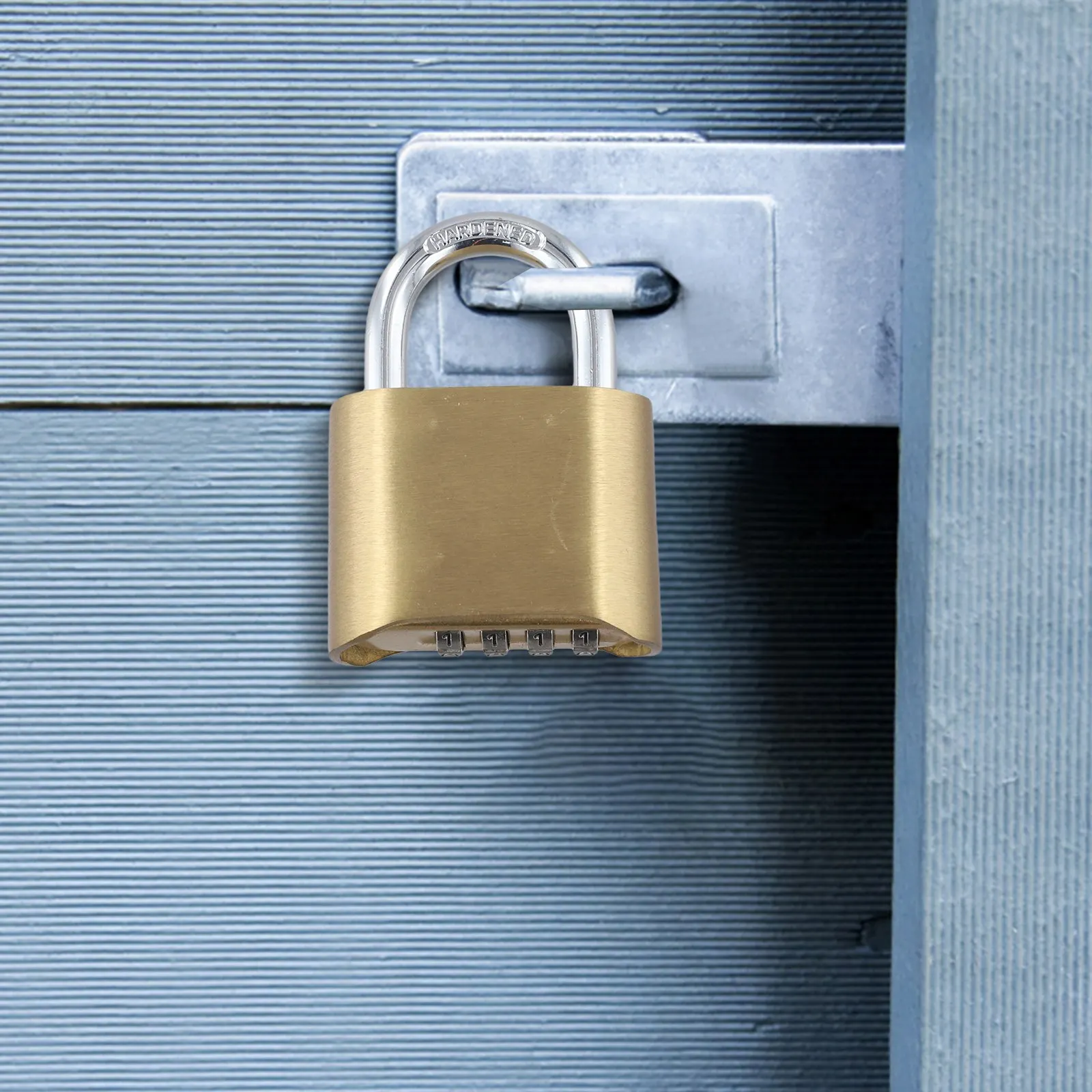 Brass 4 Digit Combination Lock for Securing Cabinets Lockers Sheds Tool Boxes Bicycles and Other Outdoor Storage Applications