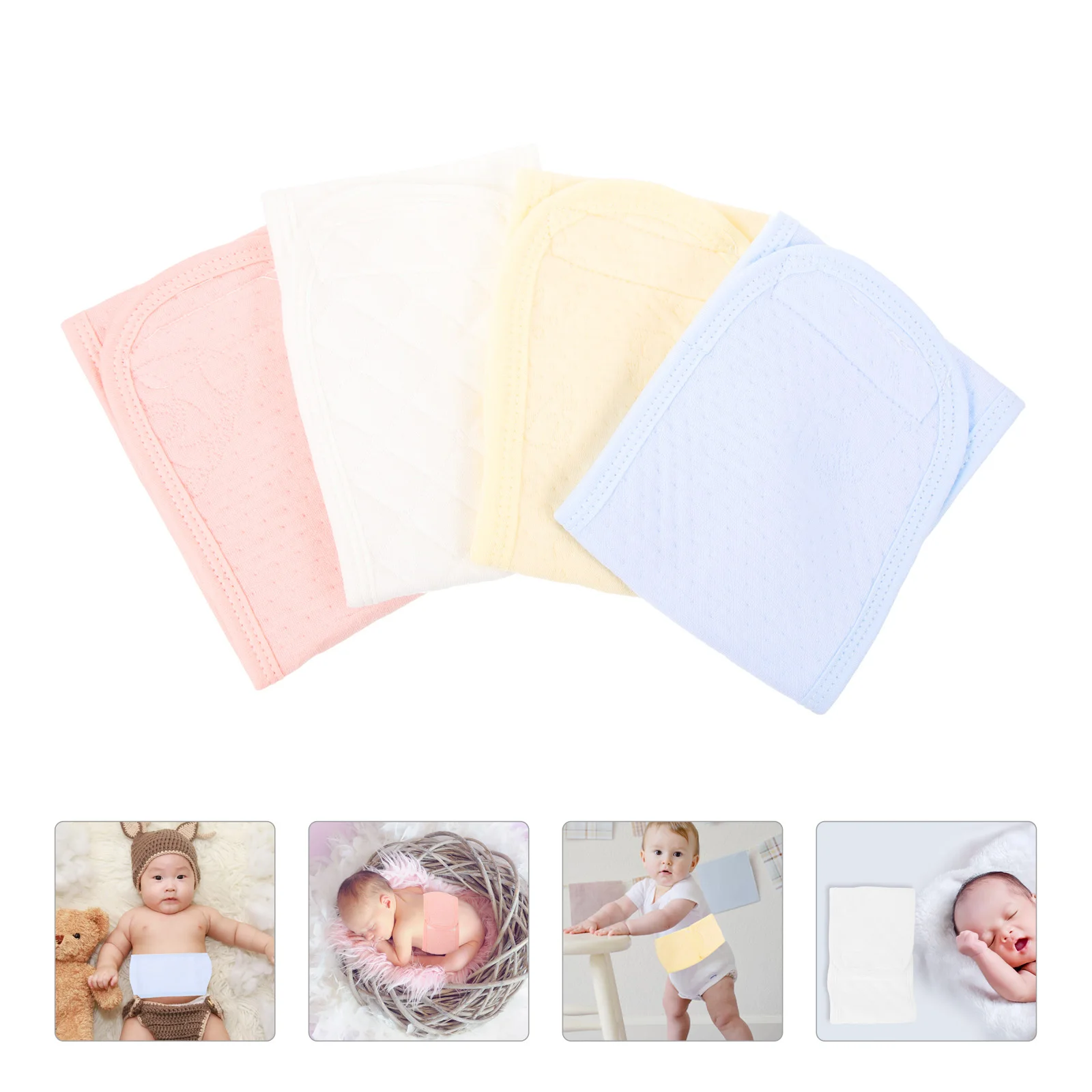 

4pcs Newborn Cotton Navel Cord Infant Protective Reusable Wrap For Infants Cold Weather Nursery Supplies Decorative