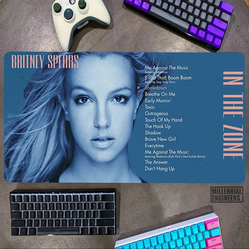 

American Singer B-Britney S-Spears Mouse Pad Mousepad Gamer Big Mousepepad Desk Mat Office Accessories Gaming Mats Keyboard Xxl