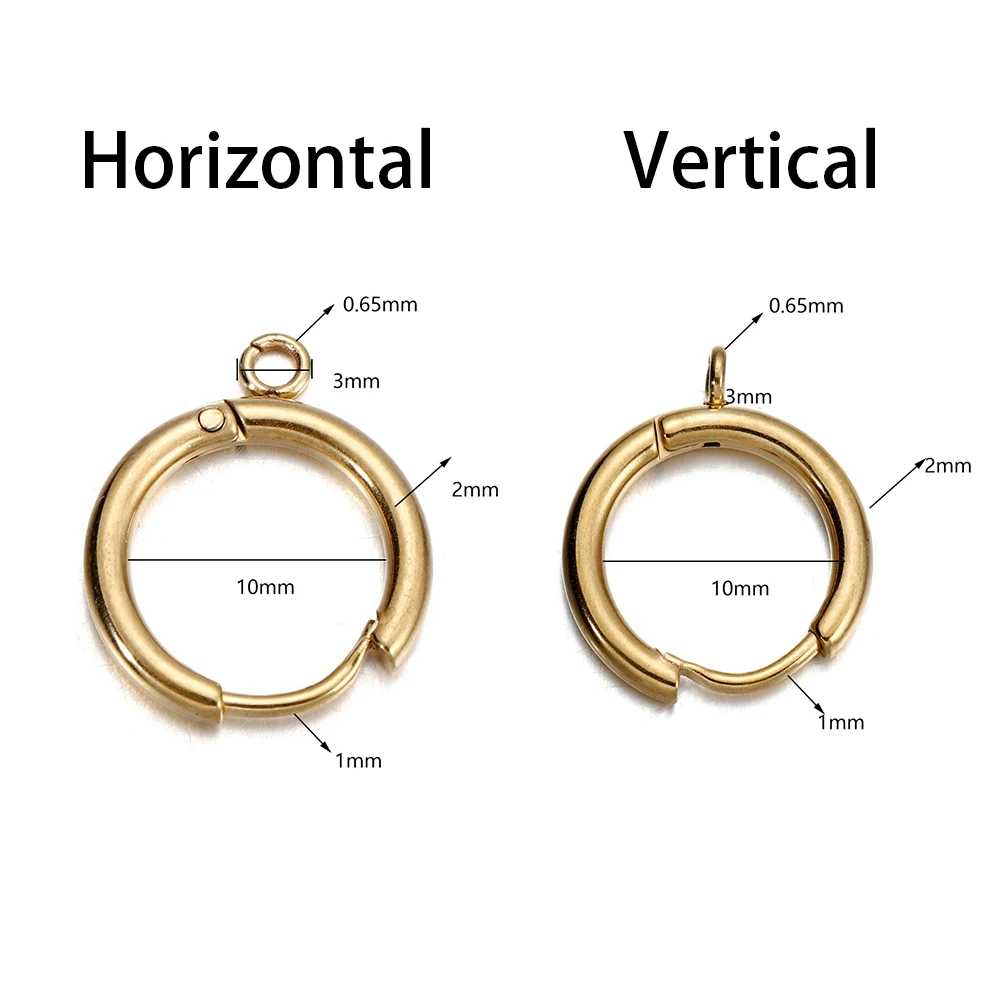 10 Teile/los Edelstahl Huggie Ohrring Haken mit Schleife Runde Ohr Beitrag mit Offenen Biegering für DIY Schmuck Machen Zubehör – Detail 2