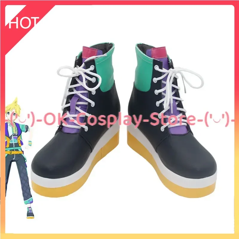 

Len Cosplay Shoes Game Project Sekai Colorful Stage Cosplay Prop PU Leather Shoes Halloween Carnival Boots Custom Made