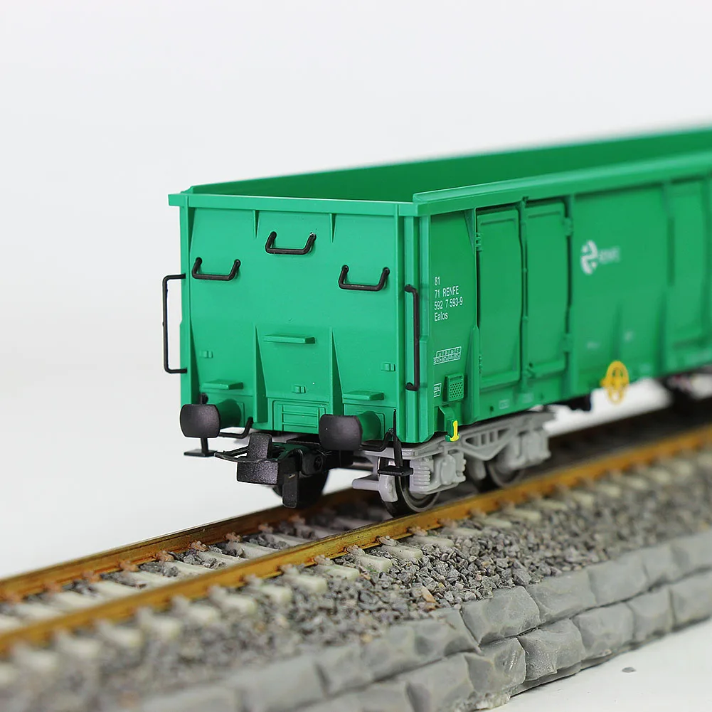 Evemodel 1pc/2pcs HO Scale 1:87 Green RENFE Printed High-side Gondola Car Railway Wagons C8742PLv