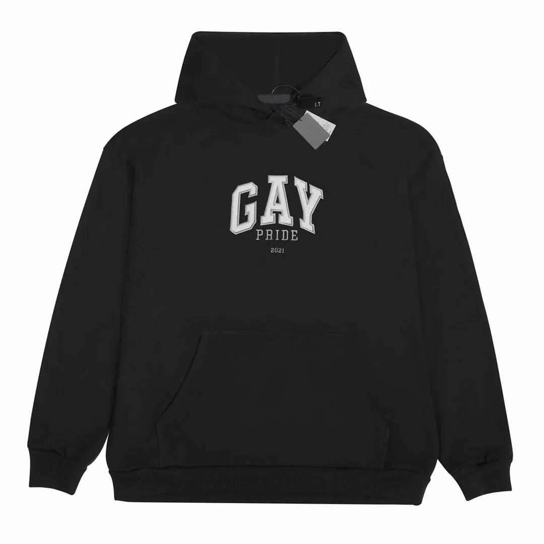 

2023 Paris Luxury Gay Embroidery Hoodie Women Men Streetwear HipHop Pullovers Oversized Men Casual Hooded Sweatshirt