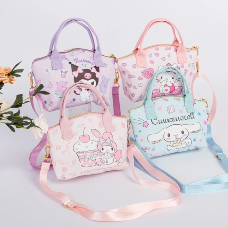 

MINISO Disney Sanrio Cartoon Handbag Cute Anime Crossbody Bag Melody Kuromi Cinnamoroll Hello Kitty Shoulder Bag Girl Gift