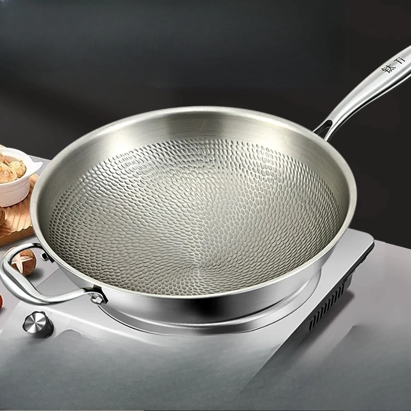 

LMM household concave induction cooker special pot uncoated gas round bottom wok
