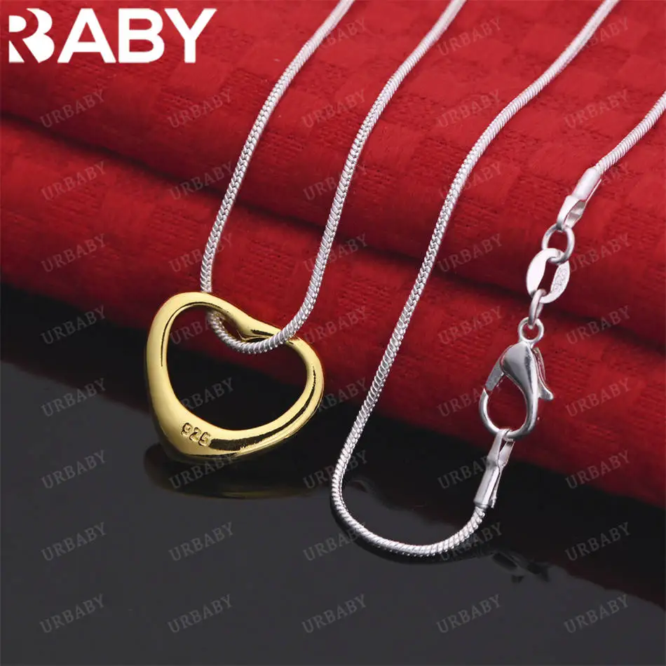 

URBABY 40-75 см стерлингового серебра 925 пробы ожерелье с подвеской «Любовь» для женщин очаровательные трендовые подарки на день рождения модные вечерние ювелирные изделия