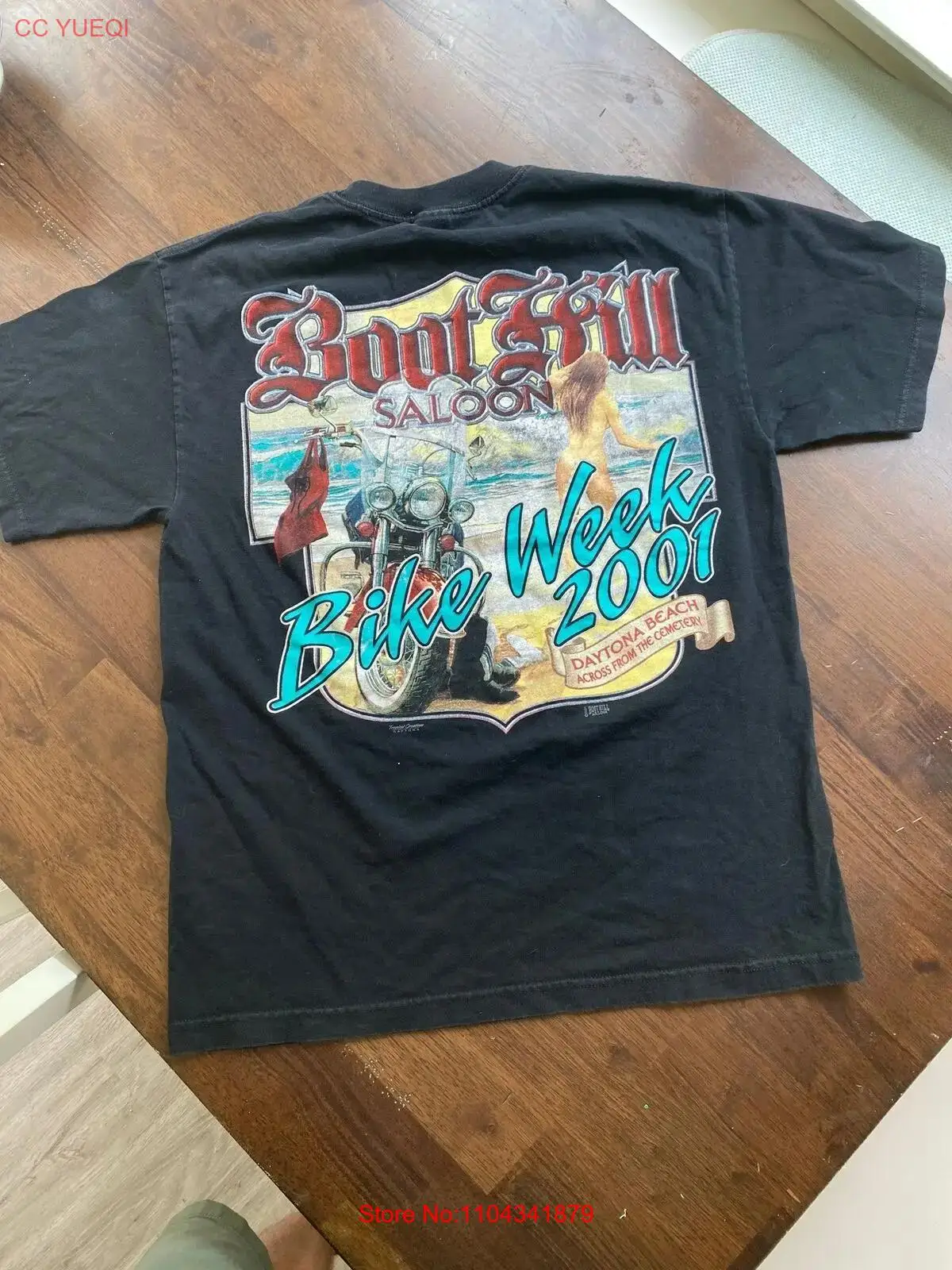 Vintage Boot Hill Saloon Bike Week 2001 Daytona Beach T-shirt E1