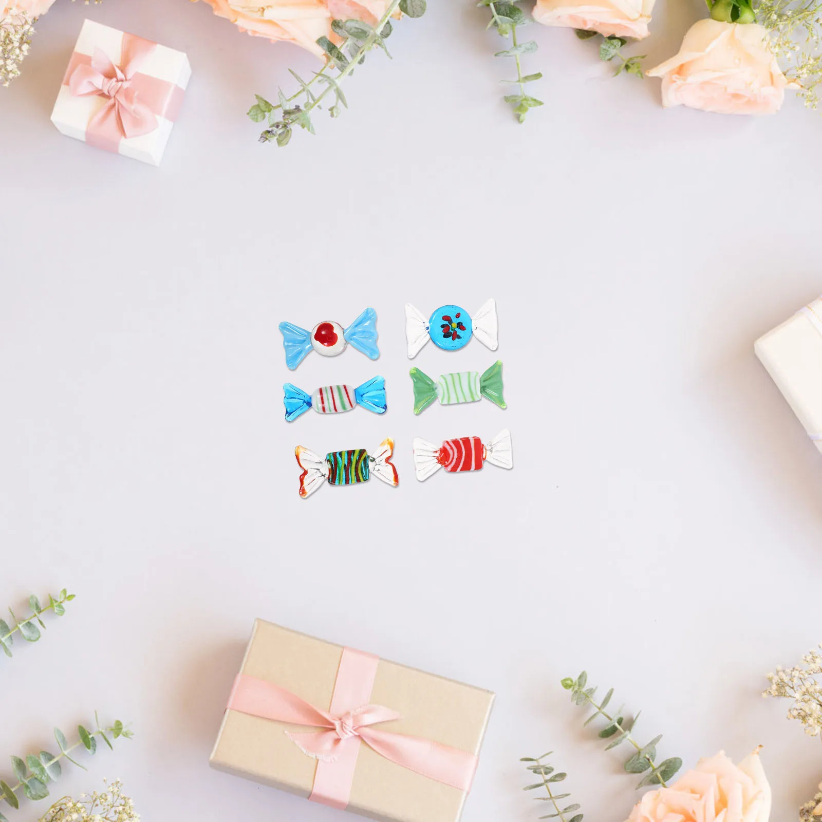 

20Pcs Handmade Glass Candy Ornaments Style for Wedding Party Christmas Tree Festival Decoration