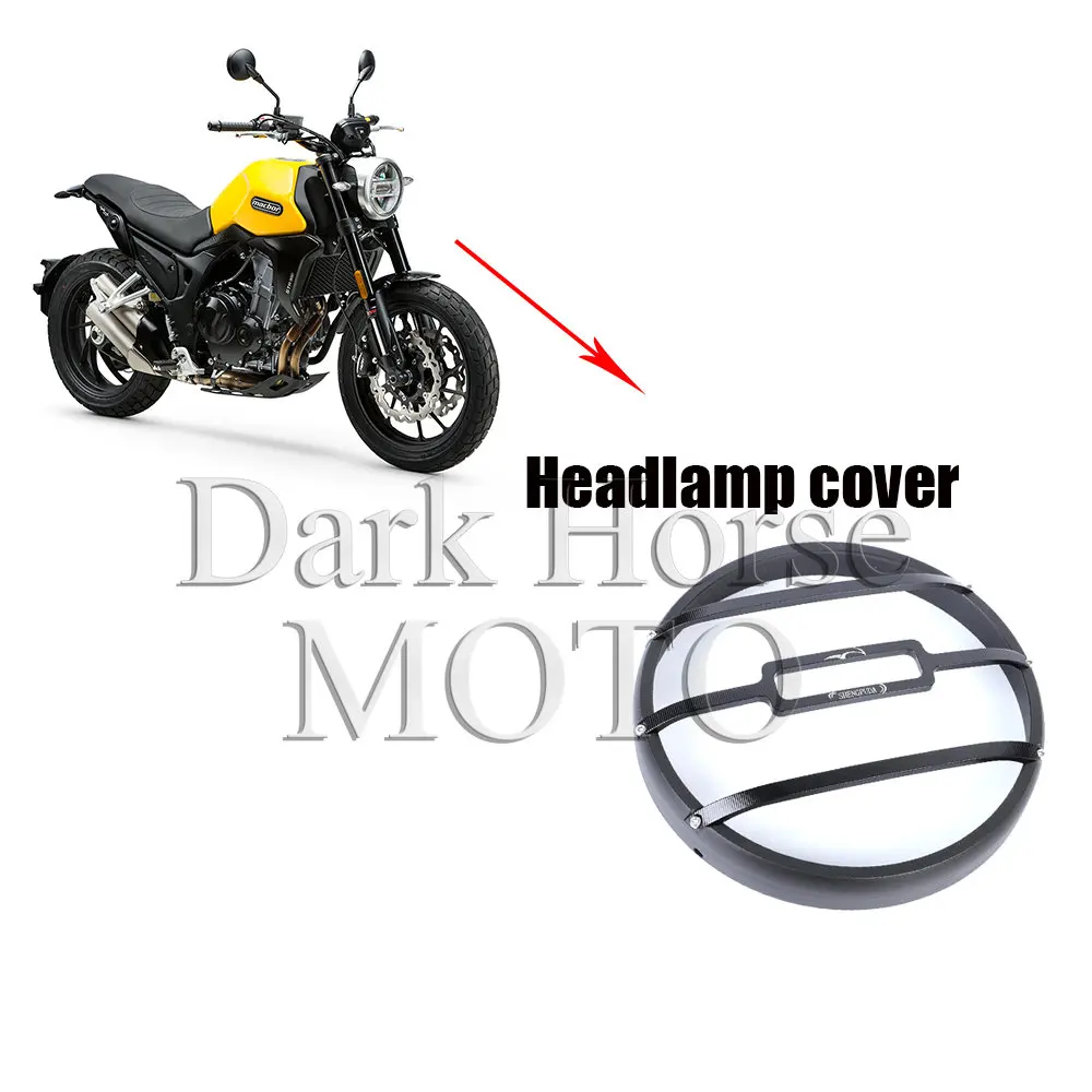 

Motorcycle Headshade Modified Headlight Protective Cover Housing Accessories FOR Macbor Eight Mile 500