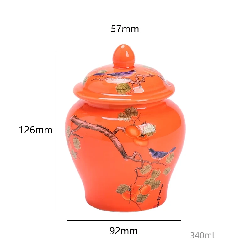 Retro Ceramic Tea Pot with Lid Sealed Mini Portable Tea Pot Tea Box Tea Container Living Room Coffee Table Decorative Ornaments