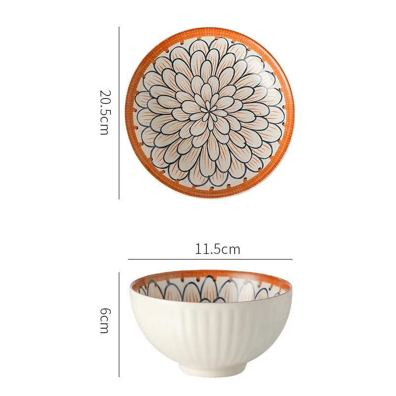 Luxury Baby Adult Dish Ceramic Japanese Style Cute Tableware Set Underglaze Color Process Fruit Food Feeding Bowl Gift Creative