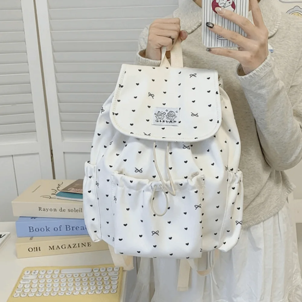 Lightweight Drawstring Backpack College Style Large Capacity Nylon Backpack Korean Style Cloth Students School Bag Travel