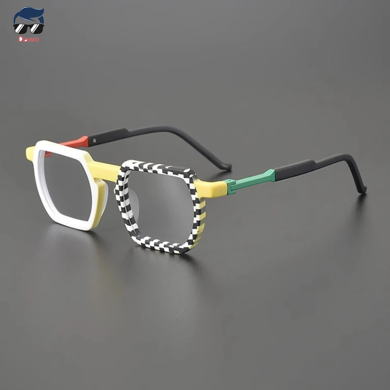 

Multicolor Frosted Acetate Eyeglasses Frames 2025 New Unisex Square Frame Blue Light Blocking Prescription Lenses