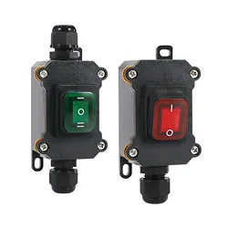 Outdoor On/Off Waterproof IP67 Junction Box Inline Power Cord 110V-220V 12V-24V Marine Rocker Switch 20A High Current Connetor