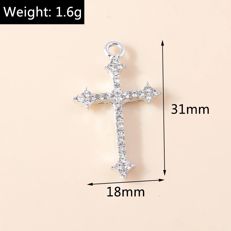 Leslie 10 Stück Luxus Gold Silber Farbe Kreuz Charms für Schmuck handgemachte Kreuze Anhänger Halskette Schlüsselanhänger Diy Schmuck Erkenntnisse – Detail 16