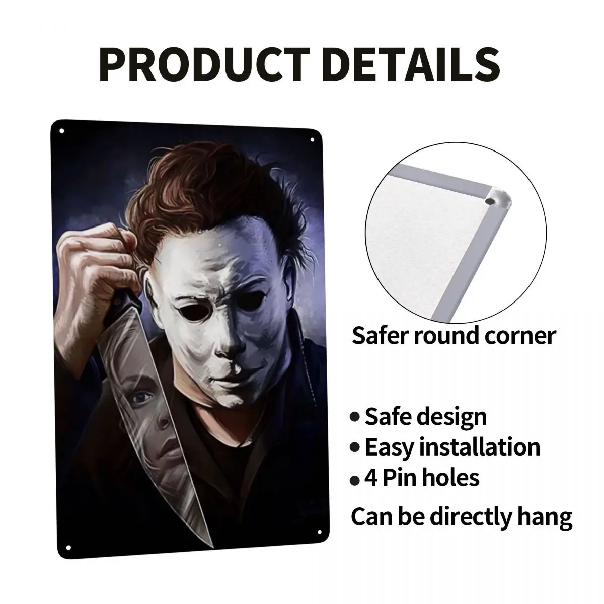 الرجعية هالوين فيلم الرعب مايكل مايرز علامة معدنية شخصية القصدير اللوحة حانة جدار بار ديكور زينة الفن