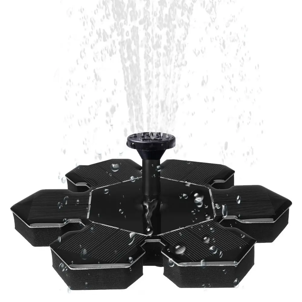 Floating Solar Fountain Pump Multiple Nozzles 1.4W Power Solar Powered Pump Outdoor Watering Hot Solar Bird Bath Fountain Garden