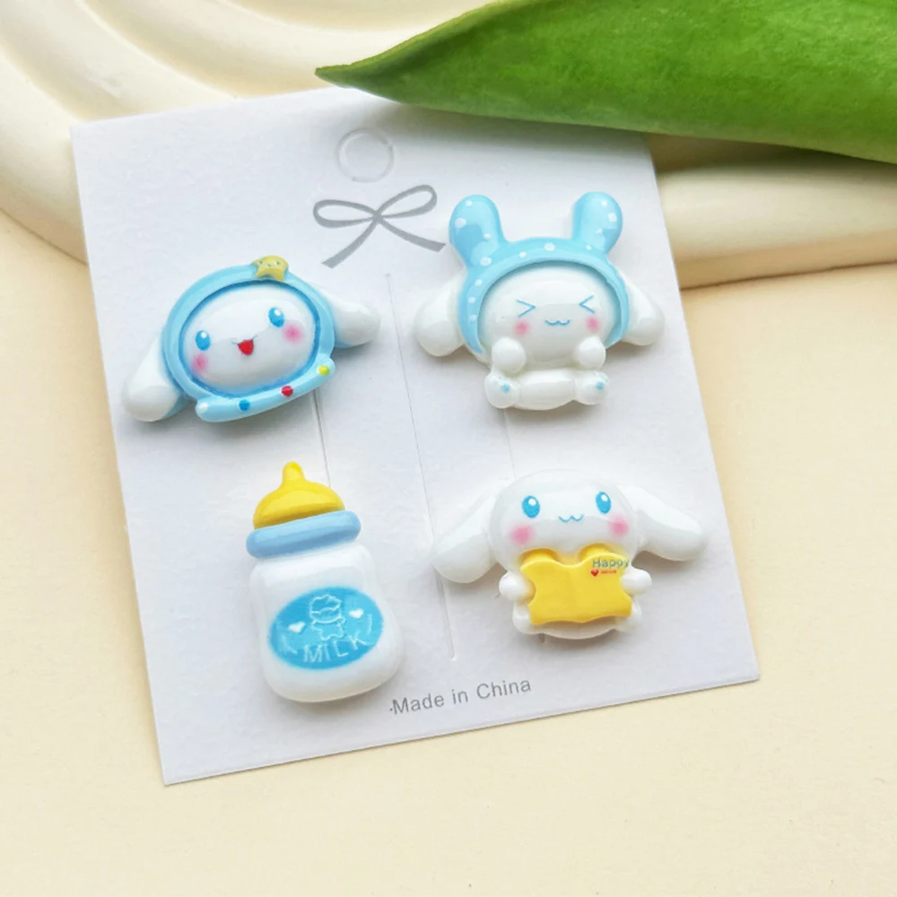 10 قطع لطيف سانريو سينامورول سلسلة الراتنج DIY اكسسوارات جراب هاتف ثقب الأحذية إكسسوارات الشعر DIY المواد