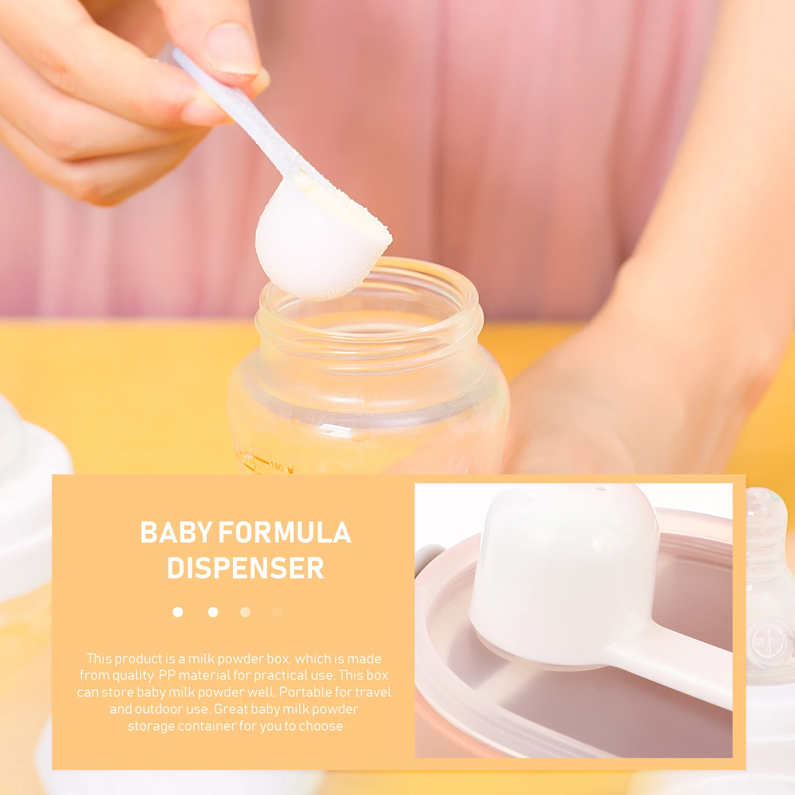

Portable Baby Formula Dispenser Sealed PP Case Leakproof Large Capacity Travel Storage Box for Infant Milk Powder Safe Thickened