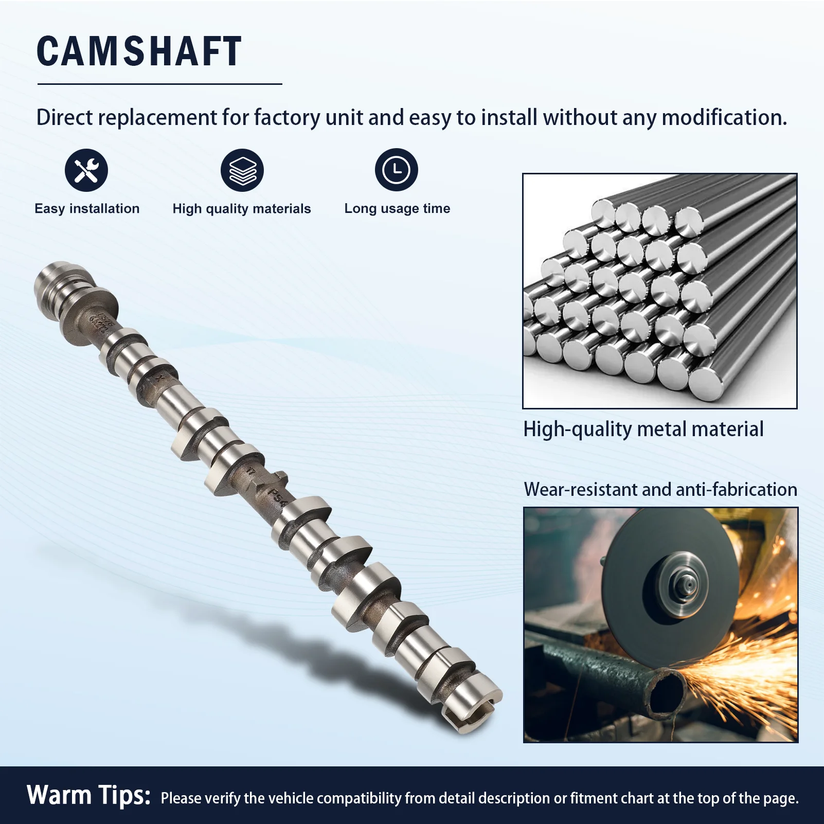 

1pcs Front Exhaust Camshaft DS7Z-6250-E DS7Z6250E Fits DS7Z-6250-E for Ford Escape Fusion 1.5L L4 2014-2020