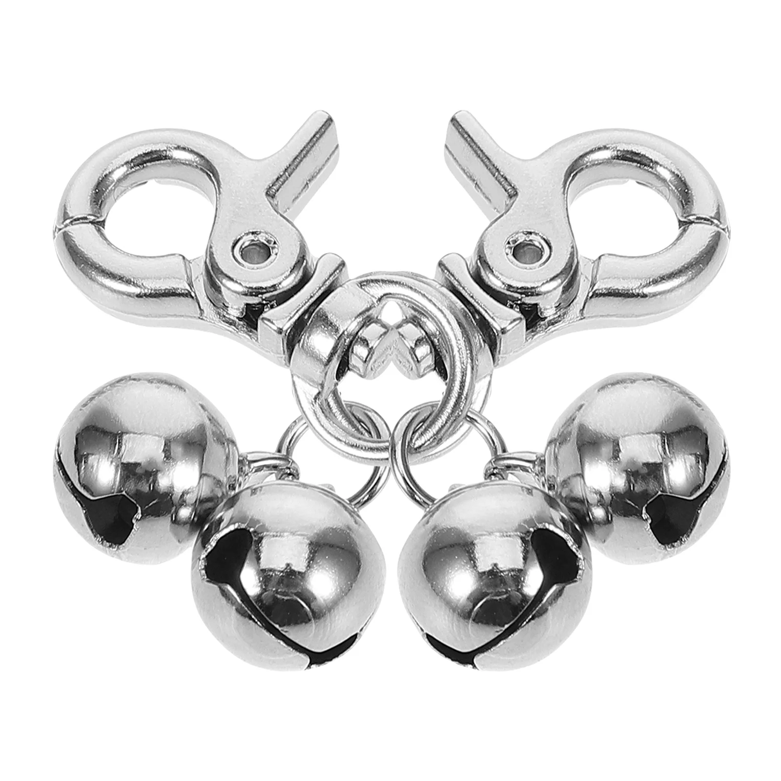 Jaula de celosía para mascotas, Collar con campana, Collar delicado para perro, campanas colgantes, accesorios de plata hechos a mano, 2 uds.