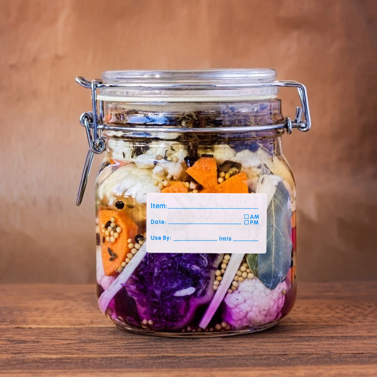 

Copper Plate Stickers for Food Containers Record Date DIY Labels Blue No Glue Write Glass Jars Storage Food Classification