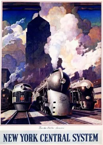 New York Central Train Travel Poster Vintage Style Retro 20 x 30  Wall Art 1930s