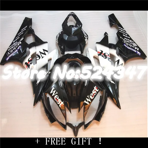 Hey-Body kits Fit for YZF R6 2006 2007 white black ABS fairings set YZF-R6 06 07 fairing kit molding Motorcycle Accessories