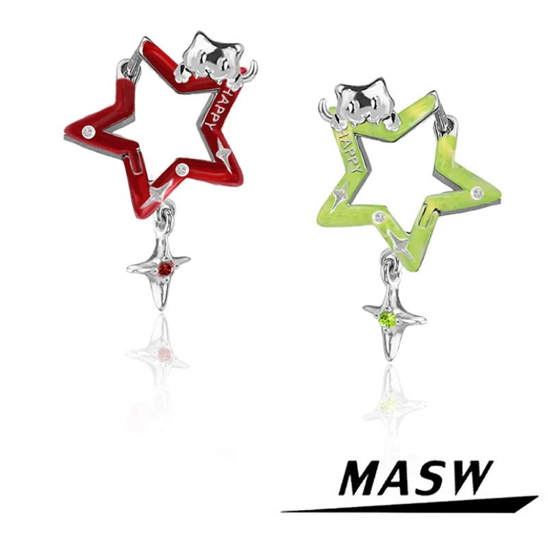 

MASW Original Design Luxury Temperament Cats Hollow Out Stars Earrings For Women Female Gifts Fashion Jewelry 2025 Trend New
