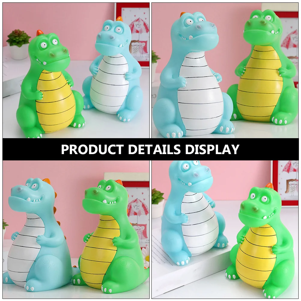 Tirelire dinosaure de dessin animé, Adorable tirelire, Pot d'argent, conteneur d'épargne pour enfants, ornement de bureau décoratif, boîte à monnaie de dessin animé