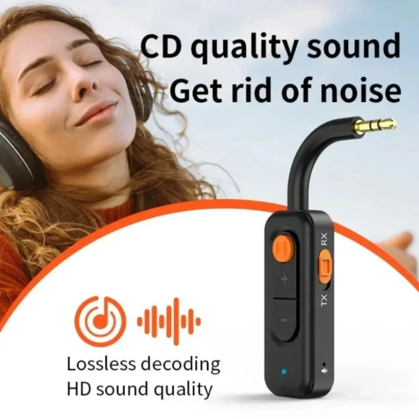 2 In 1 Bluetooth 5.4 Transmitter Receiver 3.5mm AUX Wireless Adapter Stereo with HD Mic For TV PC Headphone Car Music view 4