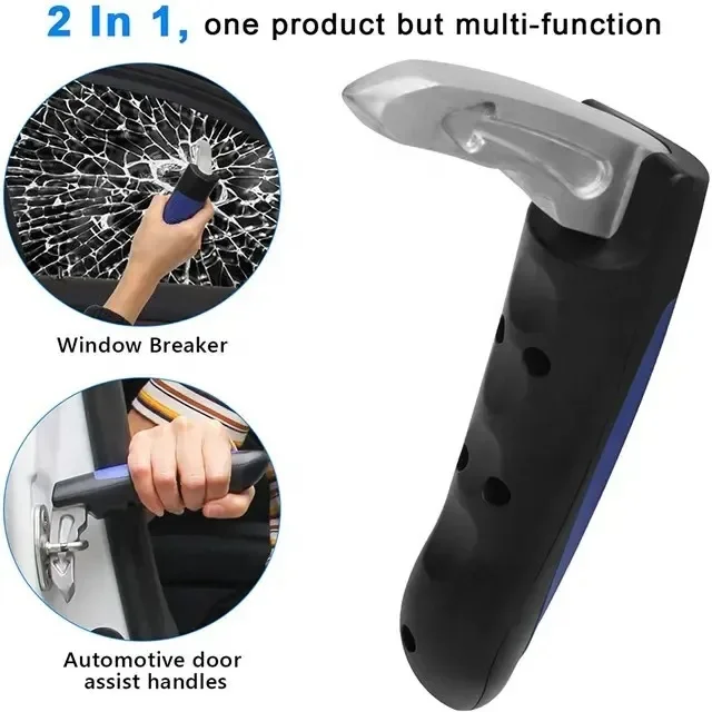 

Multifunctional car auxiliary handle, 2-in-1, window breaker, portable door power handle