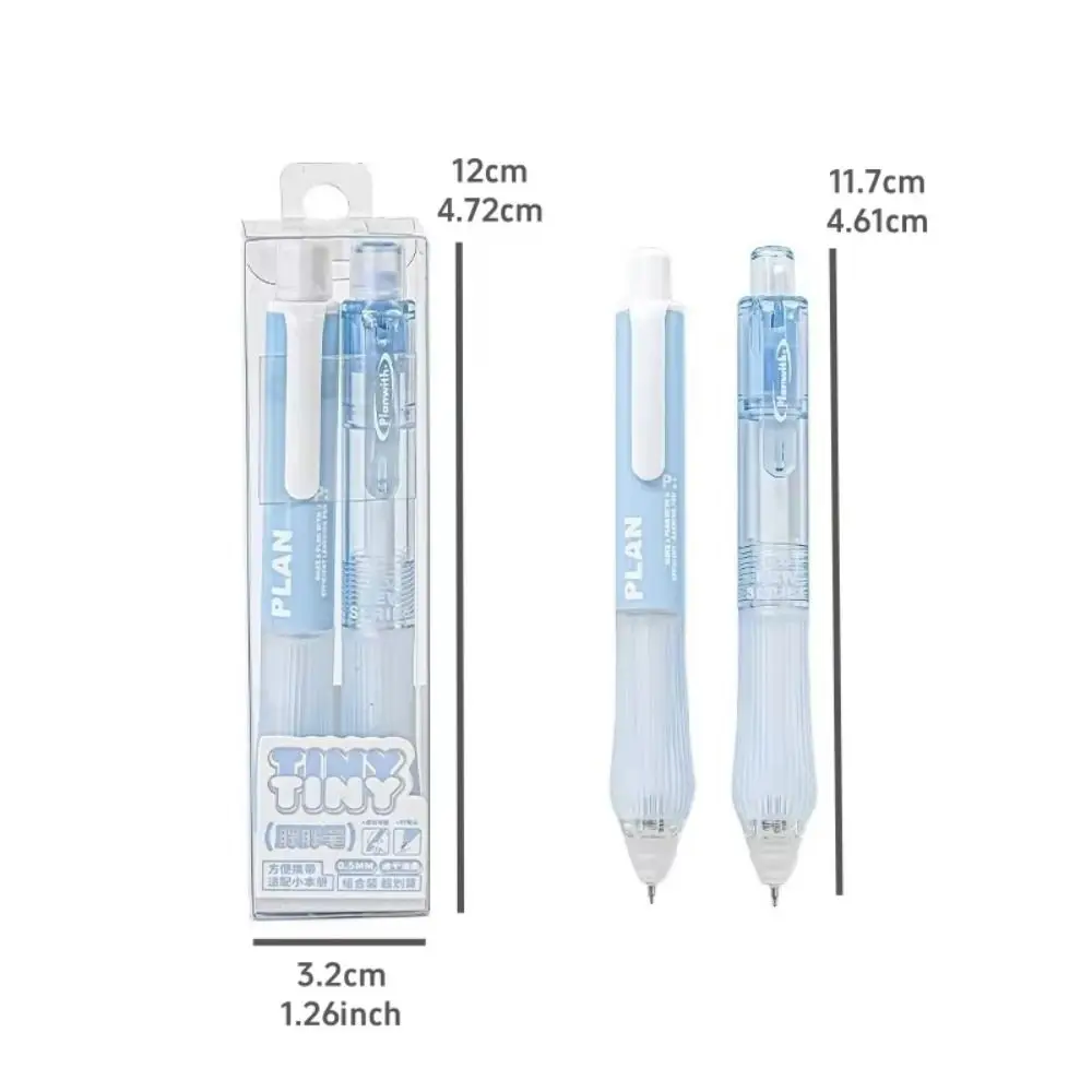 2 pcs Decorative Press Tiny Gel Pens Set Multifunction ABS Student Writing Pen Retractable 0.5mm Ballpoint Gel Pen School Home