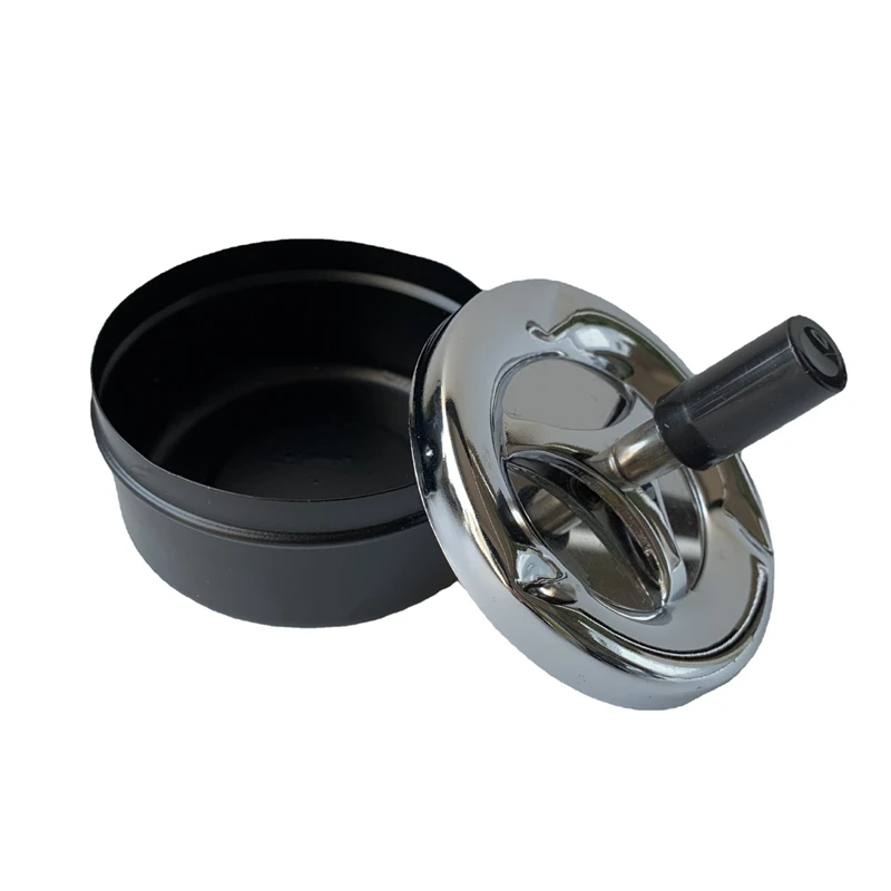 منفضة سجائر مستديرة مقاومة للرياح، منفضة سجائر معدنية دوارة مع مجموعة شريط منفضة سجائر دخان تدخين السيجار #4