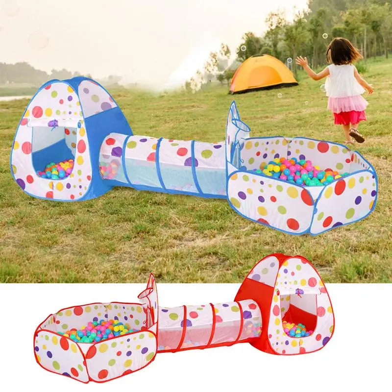 Kids Tent Toy Foldable Kids Tunnel Tent Indoor Outdoor Playhouse Versatile Play Tent With Crawl Tunnel Ball Pit Tent For Game