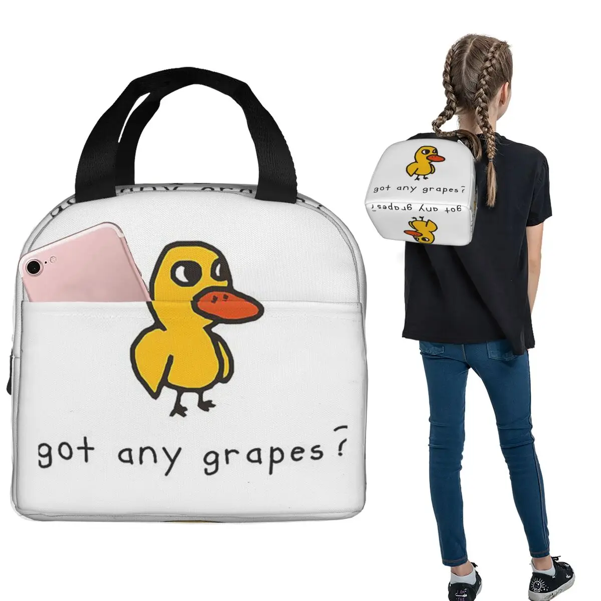 

Изолированная сумка для обедов Got Any Grapes для женщин и детей, портативные контейнеры для еды, термосумка для обедов