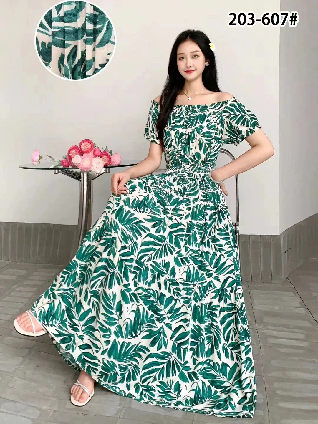 THHONE Vestidos Robe Maxi Long Dress Women Summer Indian Clothes Bohemian Cotton Linen Floral Short Sleeve Korean Style Casual