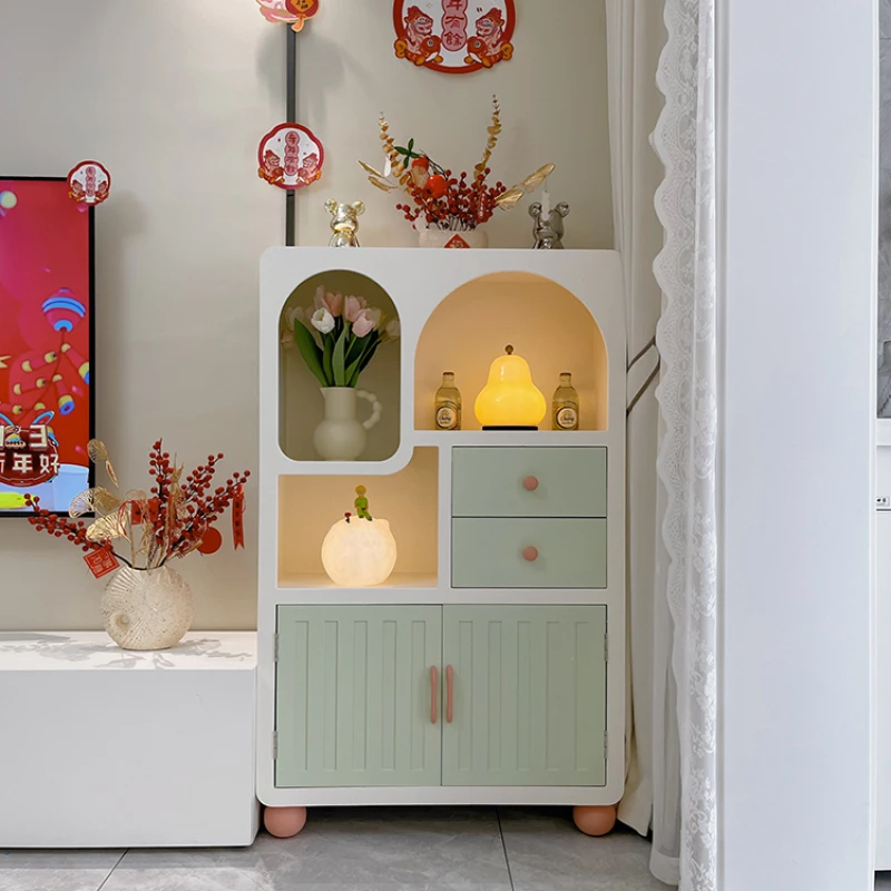 

Green Jagger Dopamine French Bedroom Home Storage Bucket Cabinet Storage Cream Wind Storage Cabinet Tea Meal Side