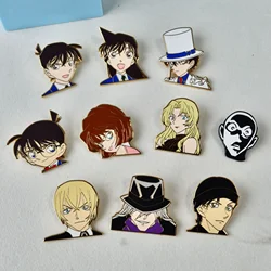 tective Conan Metal Badge Kaitou Kiddo Haibara Ai Amuroto Gin Anime Book Bag Accessories