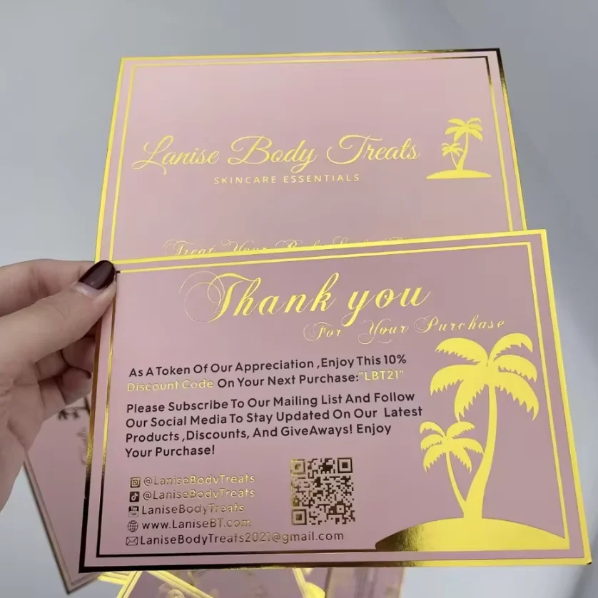 customized-birthday-greeting-card-thank-you-card-color-printing-300gsm-glossy-hot-stamping-paper-business-card