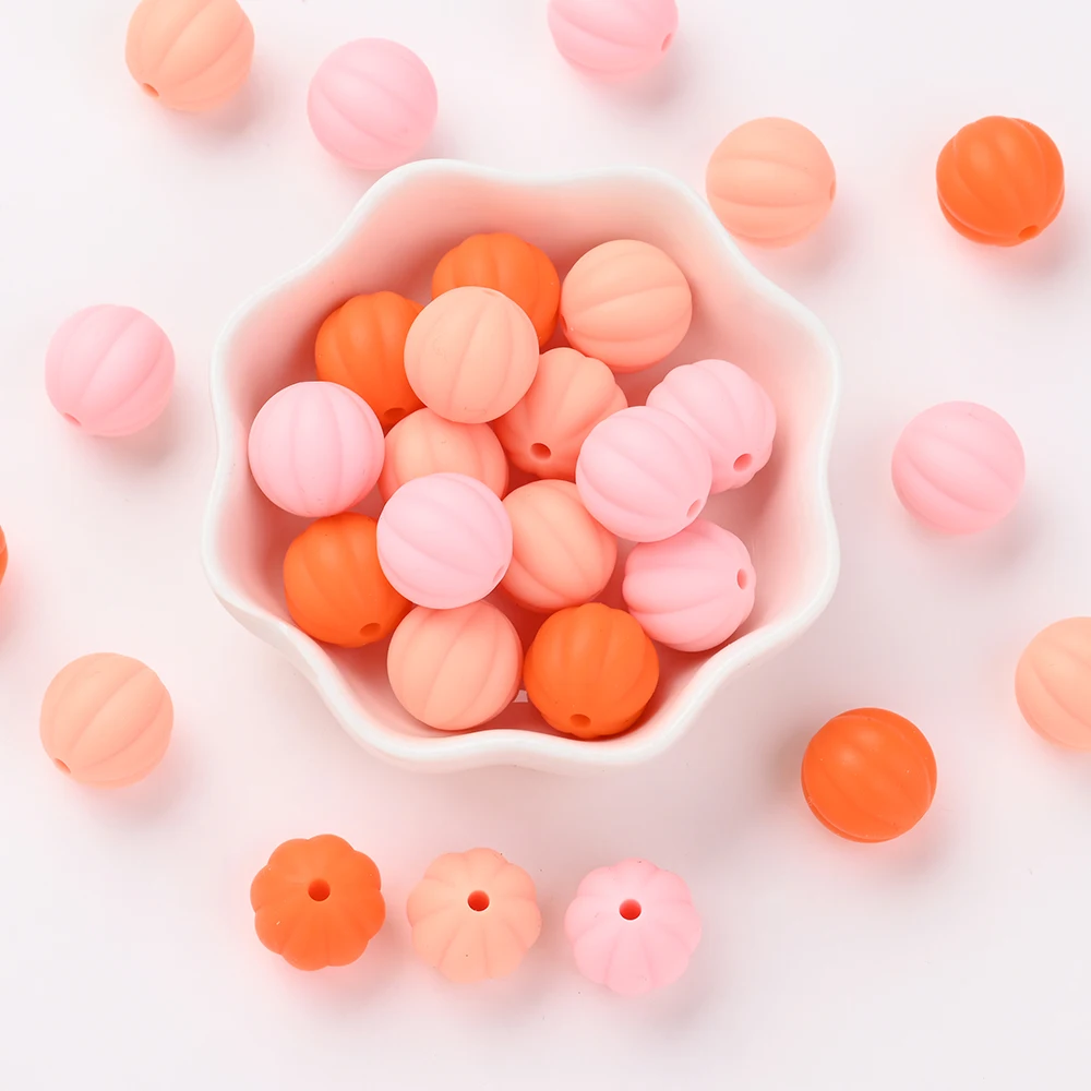 30Pcs 15mm Lantern Silicone Bead Set For DIY Nursing Baby Toys Pacifier Clip Chew Toys Jewelry Making Supplies BPA Free