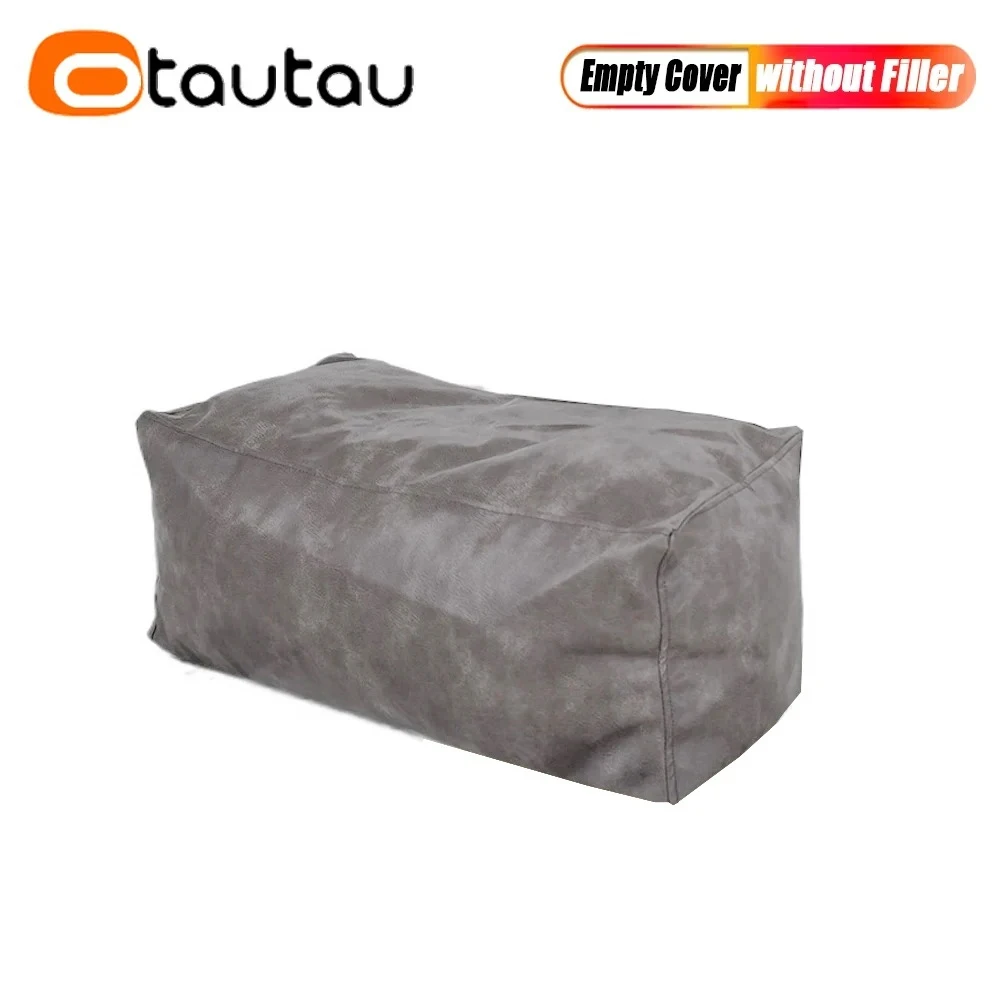OTAUTAU King Size Retro Kunstleer Zitzakhoes Lounger SF389 【Geen vulmiddel aan de binnenkant! Je moet zelf een vulmiddel kopen!】