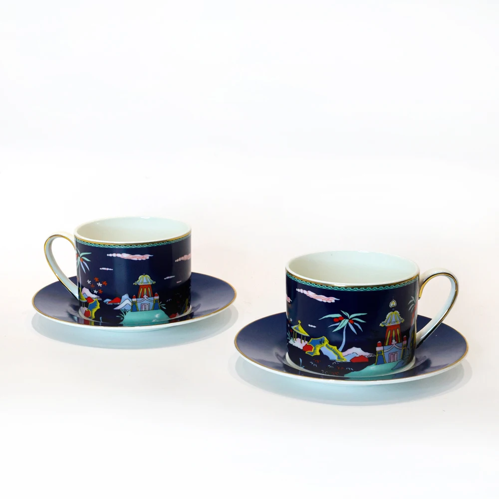 280ml Ceramic Tablewar Milk Cup 2pieces Hand-painted Pattern