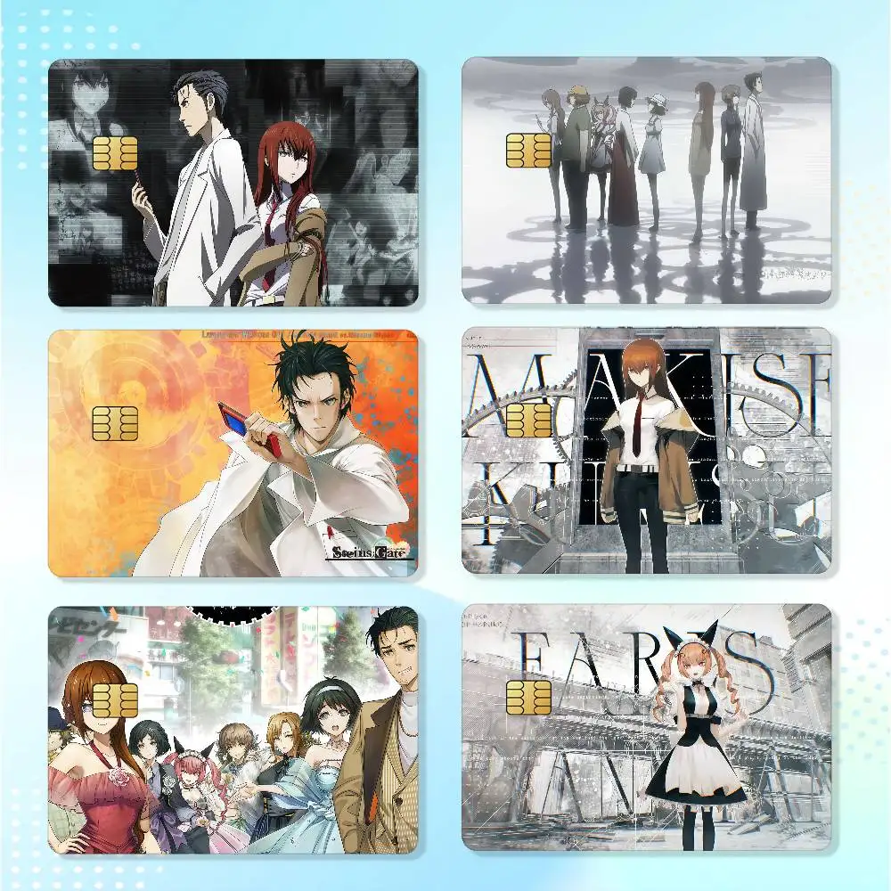 Anime Steins Gate Waterproof Card Stickers For Credit Cards Debit Cards And Transit Cards 4pcs